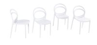 4er-Set luxuriöse Stapelbare Design-Esszimmerstühle, ca. 54 x 40,5 x 45–82 cm – Weiß