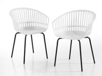 2er-Set luxuriöse Stapelbare Design-Esszimmerstühle, ca. 55 x 61,5 x 46–81,5 cm – Schwarz