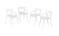Design-Esszimmerstühle aus Polypropylen 4er-Set, ca. 58 x 53 x 83 cm