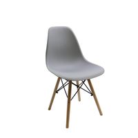 Design-Esszimmerstühle mit Holzbeine aus Polypropylen 4er-Set, ca. 58 x 53 x 83 cm
