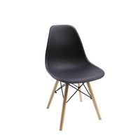 Design-Esszimmerstühle mit Holzbeine aus Polypropylen 4er-Set, ca. 58 x 53 x 83 cm
