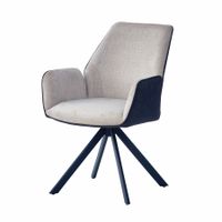2er-Set Esszimmerstuhl, gepolstert aus Samtbezug mit Metallstruktur, ca. 62 x 58,5 x 87,5 cm - Beige