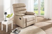 TV-Relaxsessel mit verstellbarer Relaxfunktion aus Leder, ca. 96 x 87 x 108 cm - Beige