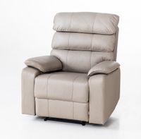 TV-Relaxsessel mit verstellbarer Relaxfunktion aus Leder, ca. 96 x 87 x 108 cm - Beige