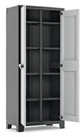 Titan Besenschrank hoch, ca. 80 x 44 x 182 cm - Hellgrau/Schwarz