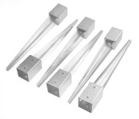 6er Set Einschlagbodenhülse, ca. 91 x 91 mm / 750 mm Gesamtlänge