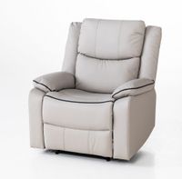 TV-Relaxsessel mit verstellbarer Relaxfunktion Recliner aus Leder, ca. 96 x 87 x 108 cm - Beige