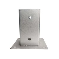 2-tlg. Pfostenträger Aufschraubhülse, ca. 10,1 x 10,1 cm – Metallfarben