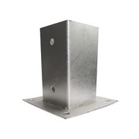 2-tlg. Pfostenträger Aufschraubhülse, ca. 10,1 x 10,1 cm – Metallfarben