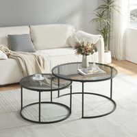 Couchtischset Kokkola - Rauchglas