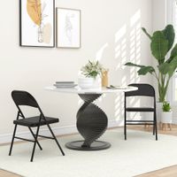 HOMCOM 2er-Set Klappstühle Tragbare Bürostuhl mit Kissen Stahlbeine Schwarz