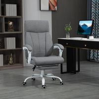 Vinsetto Bürostuhl, Ergonomischer Schreibtischstuhl mit Liegefunktion, Fußstütze