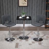 HOMCOM Bartisch Höhenverstellbar Stehtisch mit Drehbar Tischplatte für Esszimmer