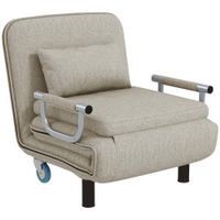 HOMCOM 3 in 1 Schlafsessel, Schlafsofa mit Bettfunktion, Klappsessel Grau