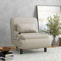 HOMCOM 3 in 1 Schlafsessel, Schlafsofa mit Bettfunktion, Klappsessel Grau