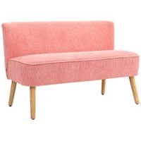 HOMCOM 2-Sitzer Sofa Polstersofa Zweisitzer Sofa Cordartiges Polyester Rosa