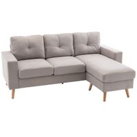 HOMCOM Ecksofa Eckcouch in L-Form, Eckgarnitur in Leinenoptik Couchgarnitur