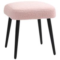HOMCOM Fußhocker Sitzhocker Quadratischer Schminkhocker mit Kaschmir-Optik