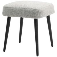 HOMCOM Fußhocker Sitzhocker Quadratischer Schminkhocker mit Kaschmir-Optik