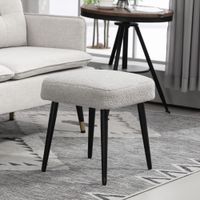 HOMCOM Fußhocker Sitzhocker Quadratischer Schminkhocker mit Kaschmir-Optik