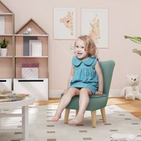 AIYAPLAY Kindersessel Kindersofa mit Samtoptik Holzbeine Kinderstuhl für 3-7