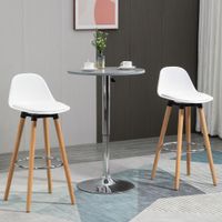 HOMCOM 2er-Set Barhocker Barstuhl Küchenhocker Tresenstuhl mit Fußstützen, Weiß