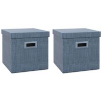 HOMCOM Aufbewahrungsbox 2er-Set Stapelbare Aufbewahrungswürfel für Wohnzimmer