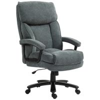 HOMCOM Bürostuhl, Ergonomisch Schreibtischstuhl mit Wippfunktion, Leinenoptik