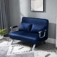 HOMCOM 2-Sitzer Sofa mit Schlaffunktion Schlafsofa mit Verstellbarer Rückenlehne