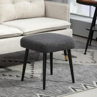 HOMCOM Fußhocker Sitzhocker Quadratischer Schminkhocker mit Kaschmir-Optik