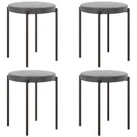 HOMCOM 4er-Set Esszimmerhocker Esszimmerstühle Küchenstuhl Metall Dunkelgrau