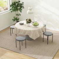 HOMCOM 4er-Set Esszimmerhocker Esszimmerstühle Küchenstuhl Metall Dunkelgrau