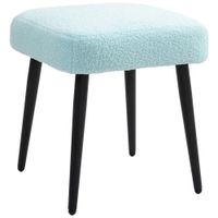HOMCOM Fußhocker Sitzhocker Quadratischer Schminkhocker mit Kaschmir-Optik
