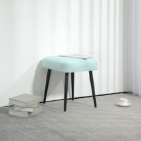 HOMCOM Fußhocker Sitzhocker Quadratischer Schminkhocker mit Kaschmir-Optik