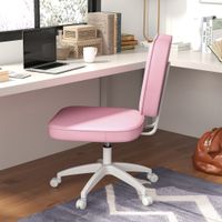 Vinsetto Bürostuhl, 82-92 cm Höhenverstellbar Schreibtischstuhl mit Rollen, Rosa