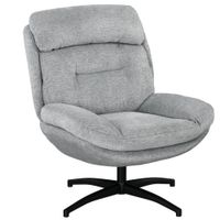 HOMCOM Sessel Drehbar Loungesessel mit Wasserabweisend Chenille-Optik Grau