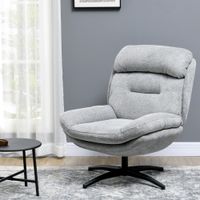 HOMCOM Sessel Drehbar Loungesessel mit Wasserabweisend Chenille-Optik Grau