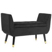 HOMCOM Luxus Sitzbank Polsterbank mit Stauraum Armlehnen Polyester Holz