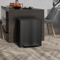 HOMCOM Mülleimer 2 x 25L Treteimer mit Deckel Fußpedal Inneneimer Edelstahl