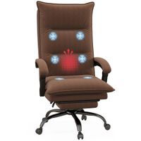 Vinsetto Massage-Bürostuhl, Schreibtischstuhl mit Heizfunktion, Liegefunktion