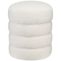 HOMCOM Sitzhocker, Fußhocker, Runder Polsterhocker, Fußstütze mit Sitzkissen