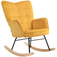 HOMCOM Schaukelstuhl, Schaukelsessel mit Kordoptik, Armlehne für Wohnzimmer