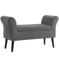 HOMCOM Sitzbank Polsterbank mit Stauraum Truhenbank mit Armlehnen Sitzhöhe 46cm