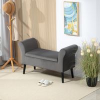 HOMCOM Sitzbank Polsterbank mit Stauraum Truhenbank mit Armlehnen Sitzhöhe 46cm