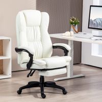 Vinsetto Bürostuhl Drehstuhl mit Massagefunktion Liegefunktion Creme