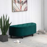 HOMCOM Sitzbank mit Stauraum Sitztruhe mit geöffnetem Deckel, Velvet-Touch