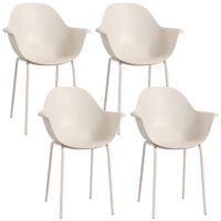 Outsunny Gartenstuhl 4er Set Essstuhl Balkonstühle mit Rückenlehne, Armlehne