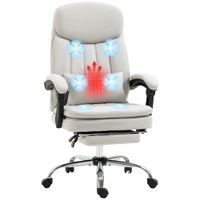 Vinsetto Bürostuhl mit Massagefunktion, Schreibtischstuhl mit Liegefunktion