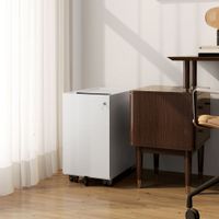 HOMCOM Rollcontainer mit 2 Schubladen, Aktenschrank mit Schloss, Oben Umschlag