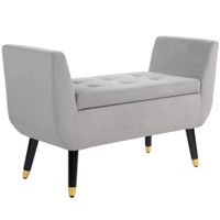 HOMCOM Luxus Sitzbank Polsterbank mit Stauraum Armlehnen Polyester Holz